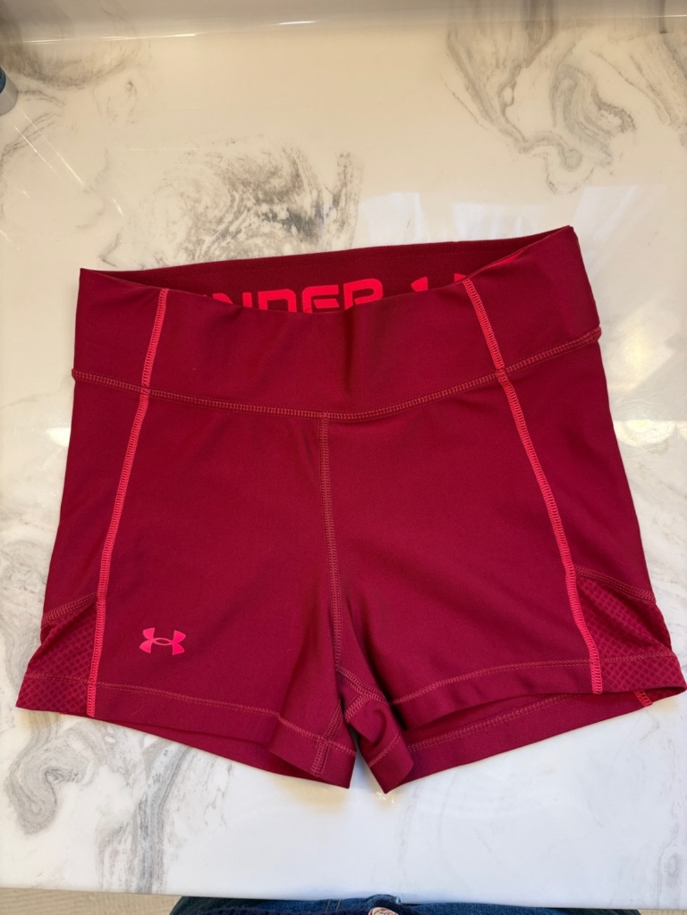 Under Armour Hot Pink Biker Shorts Size S | Hidden Pocket Activewear